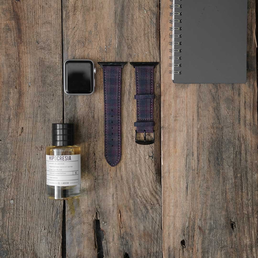 Apple Watch PLUM/NAVY/BROWN GRID CHECK