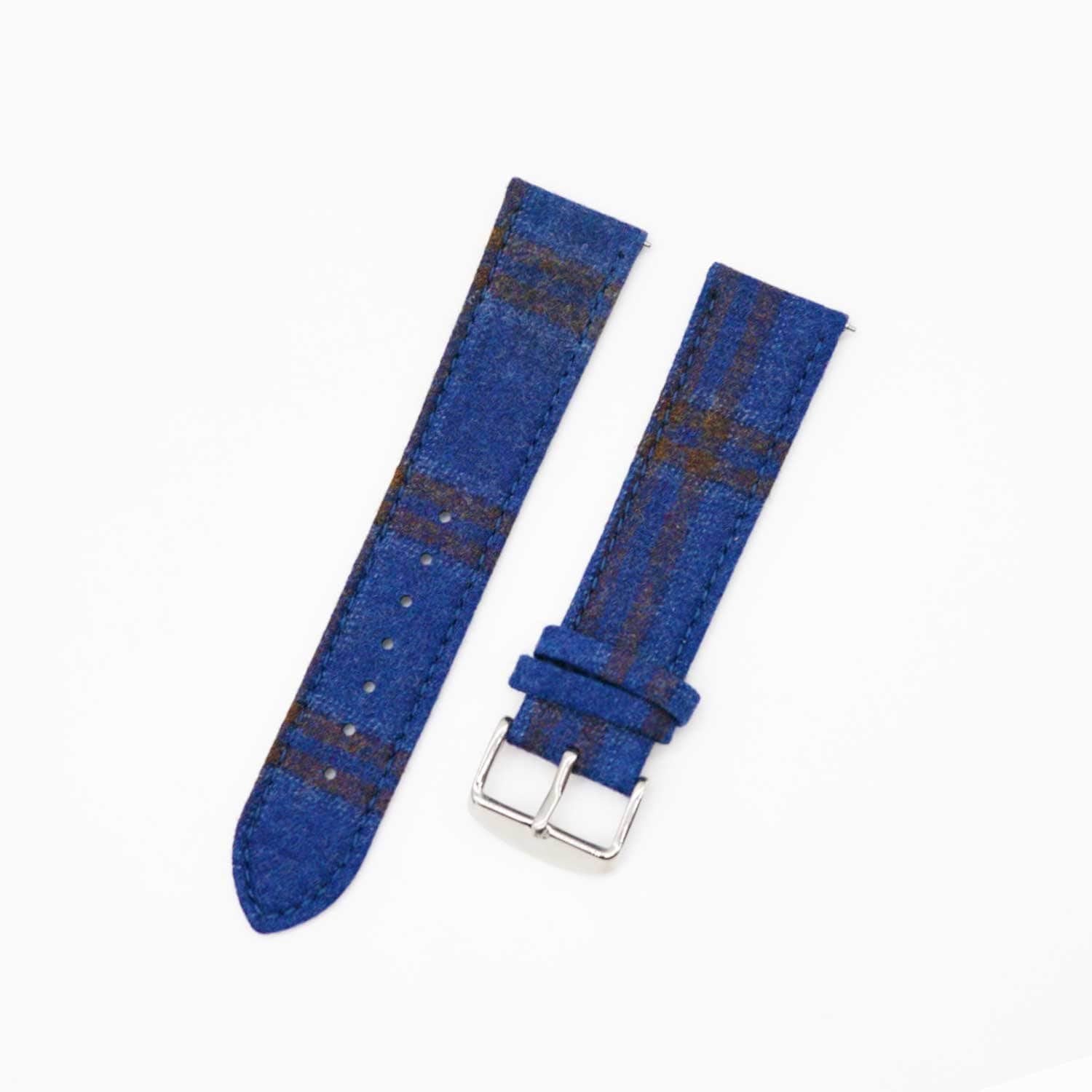 BRIGHT BLUE w DOUBLE BROWN WINDOWPANES