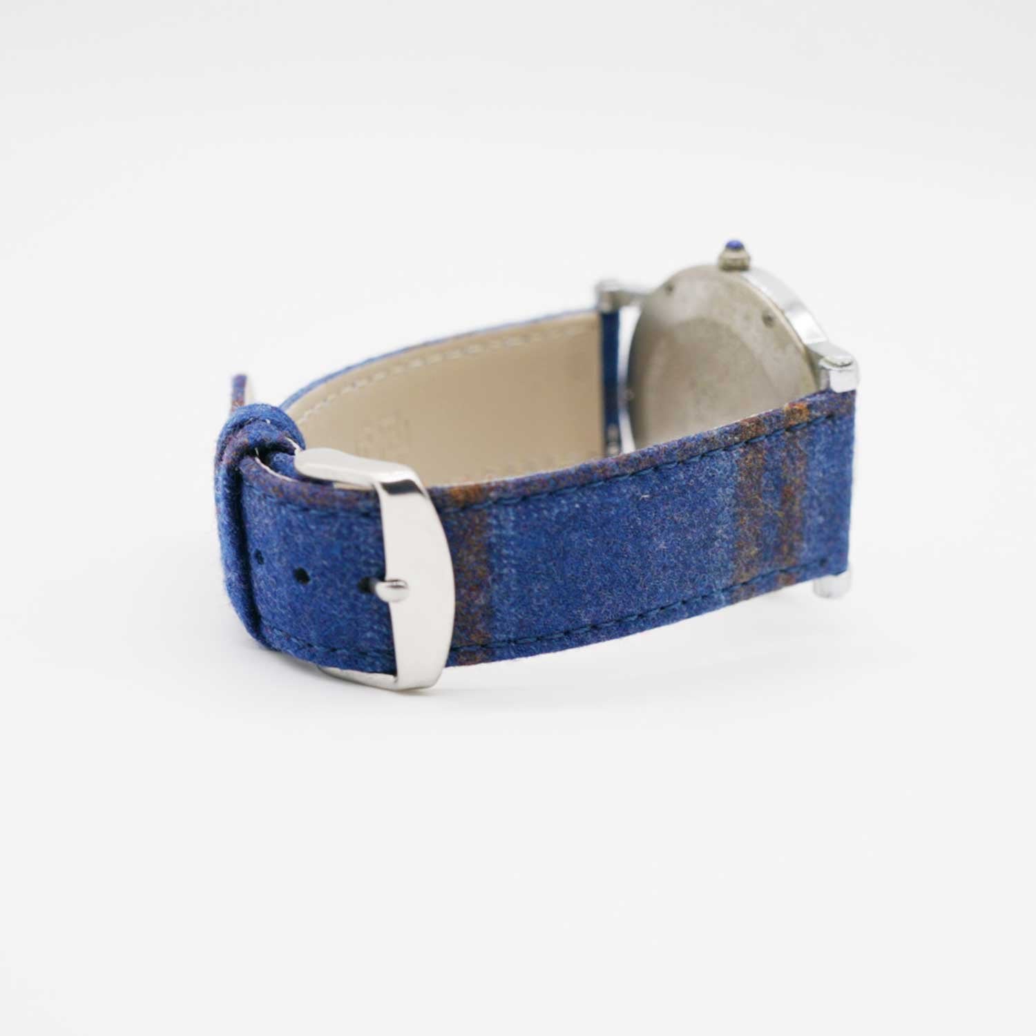 BRIGHT BLUE w DOUBLE BROWN WINDOWPANES