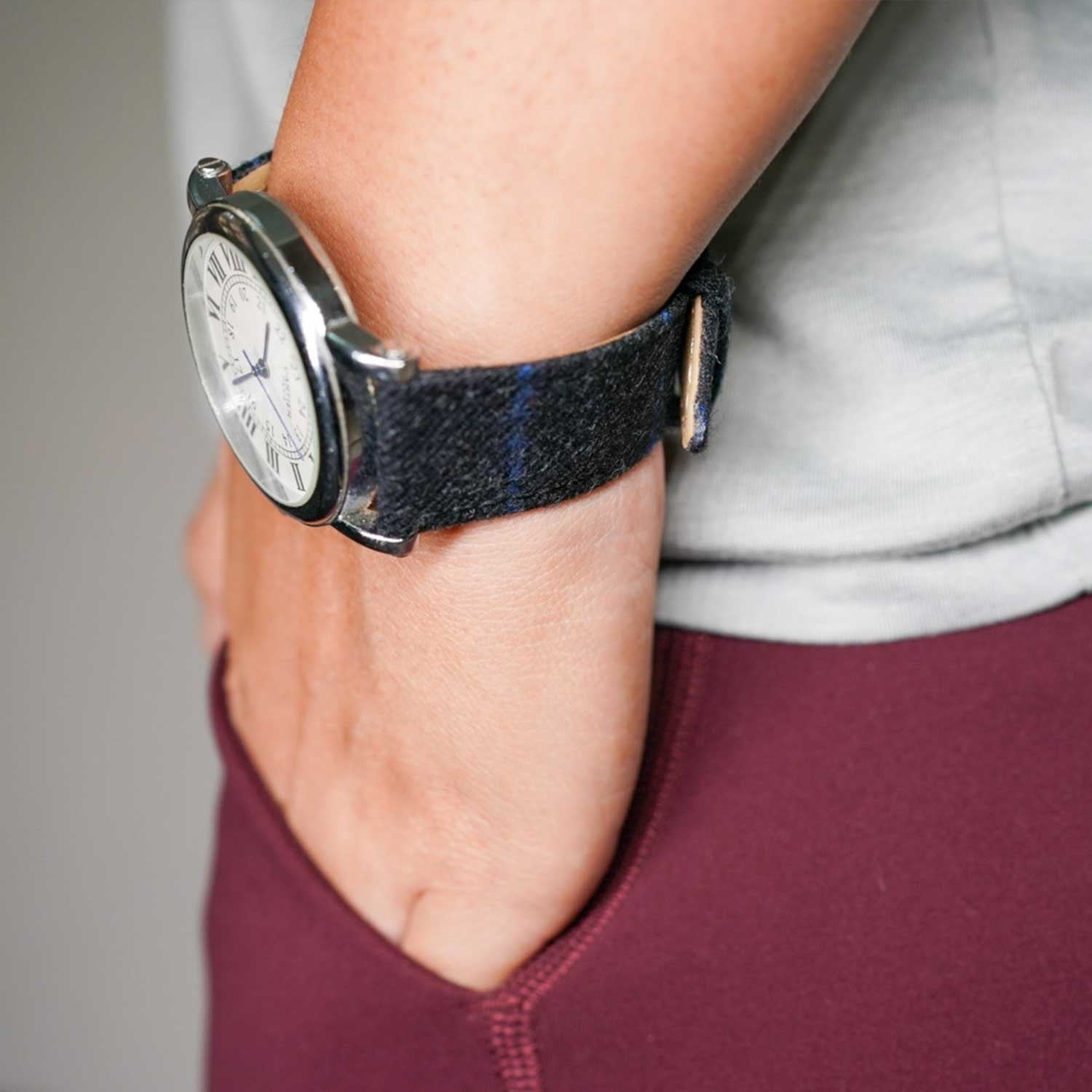 CHARCOAL WITH BLUE CHALKSTRIPE