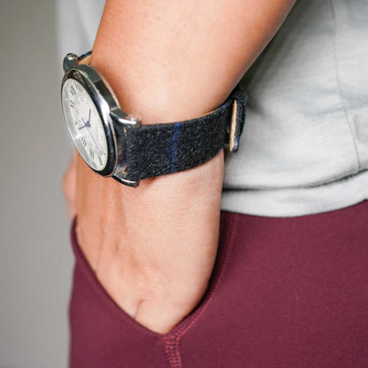 CHARCOAL WITH BLUE CHALKSTRIPE