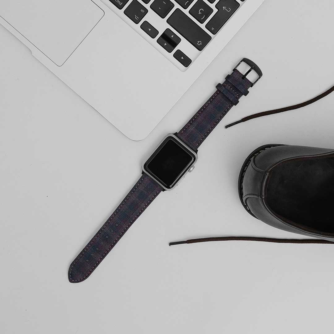 Apple Watch PLUM/NAVY/BROWN GRID CHECK