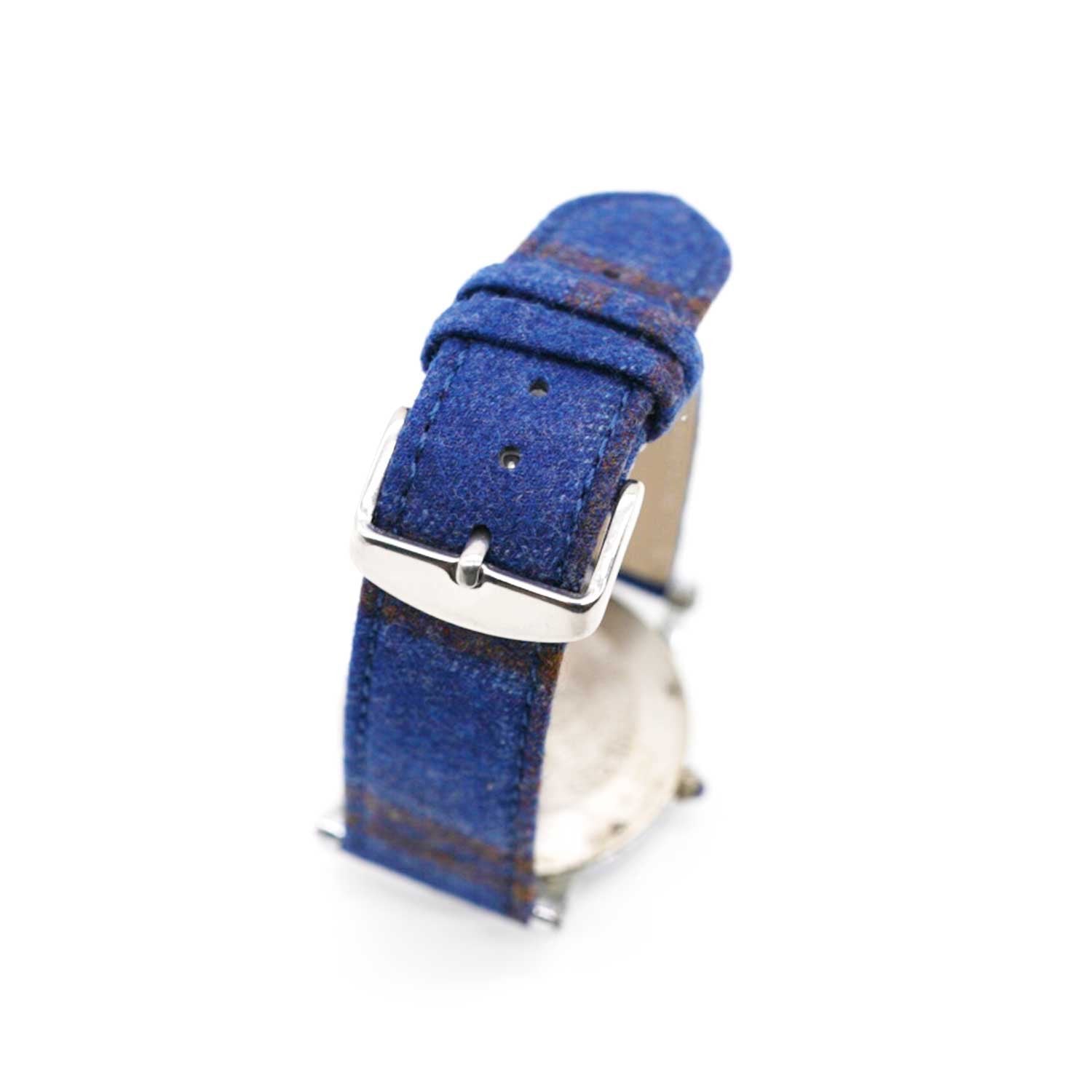 BRIGHT BLUE w DOUBLE BROWN WINDOWPANES