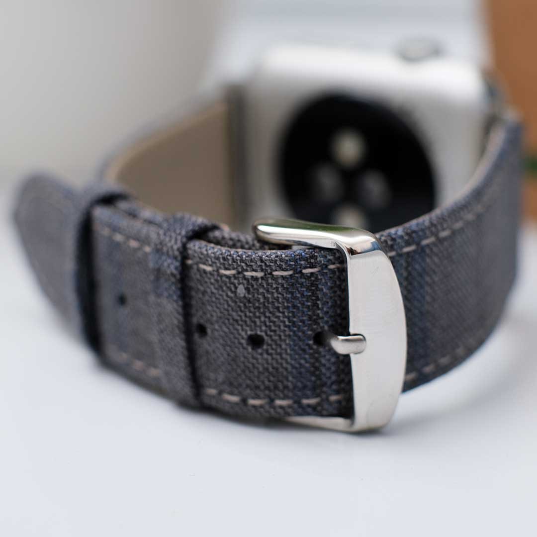 Apple Watch GREY w FANCY BLUE WINDOWPANE overplaid