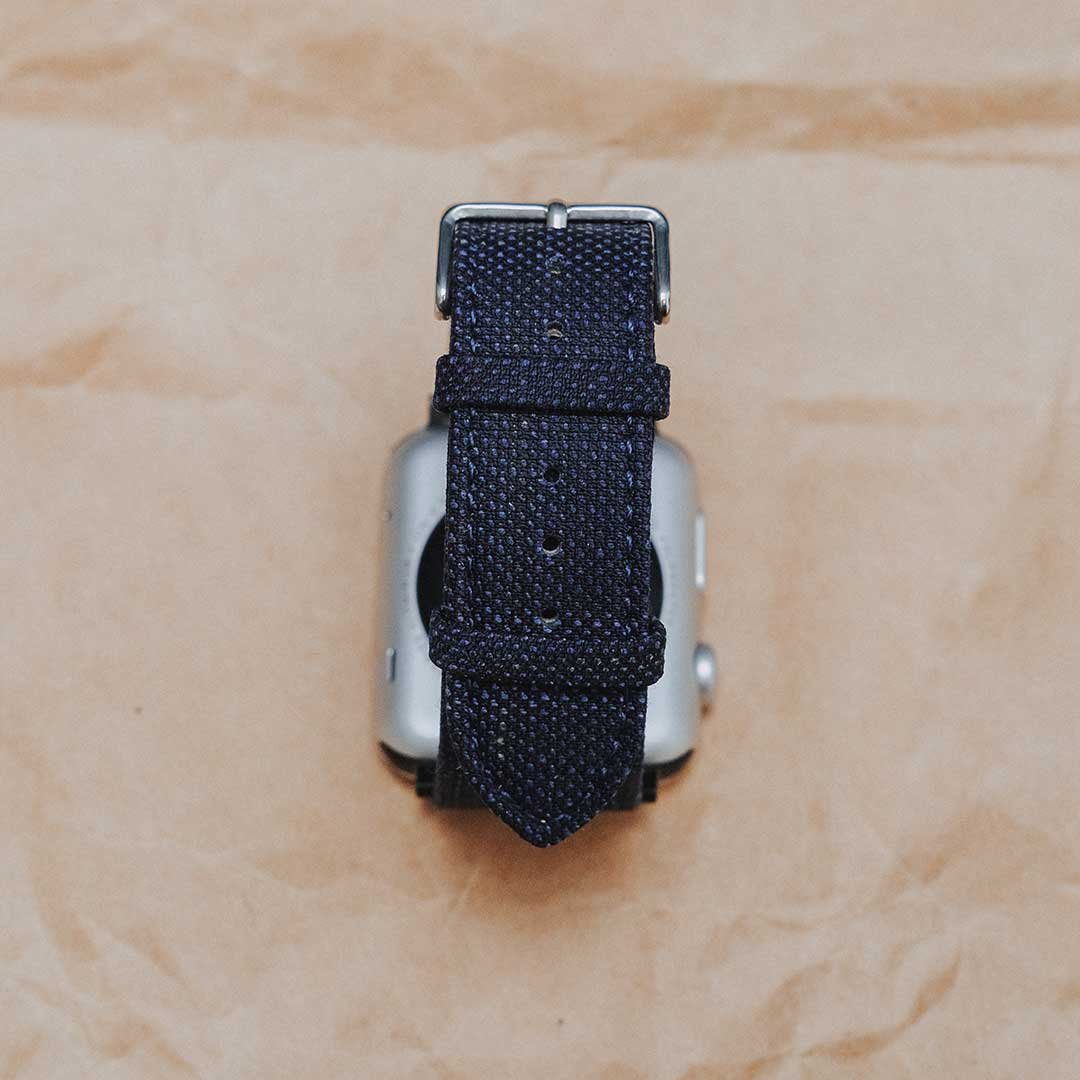 Apple Watch BLUE weave effect w GREEN/LIGHT BLUE WINDOWPANE