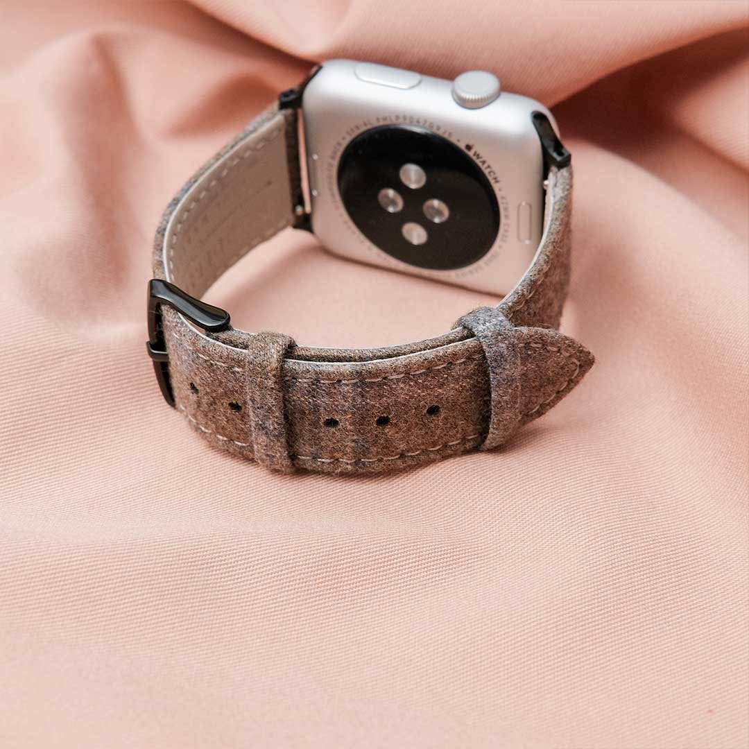 Apple Watch LIGHT BROWN w BLUE/TAN CHECK