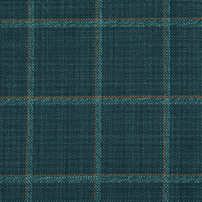 TEAL BLUE WEAVE effect with LIGHT TEAL/ BROWN windowpanes