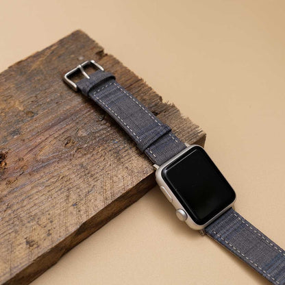 Apple Watch GREY w FANCY BLUE WINDOWPANE overplaid