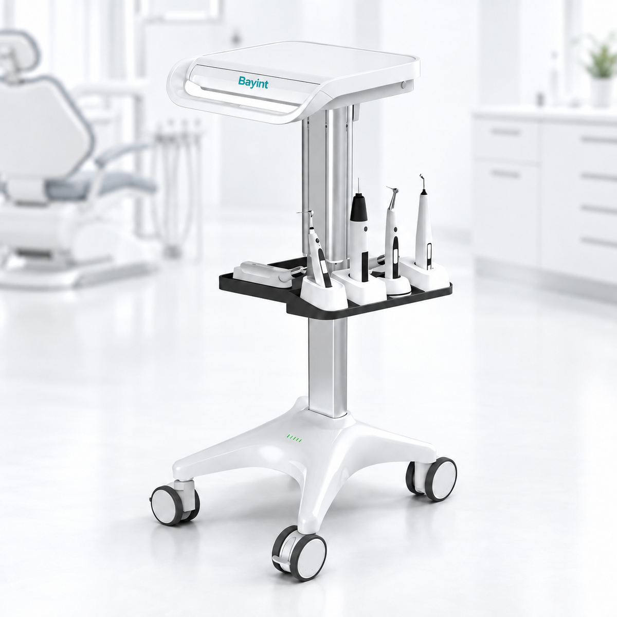 Bayint BYMLU006 intraoral scanner cart in a bright dental clinic
